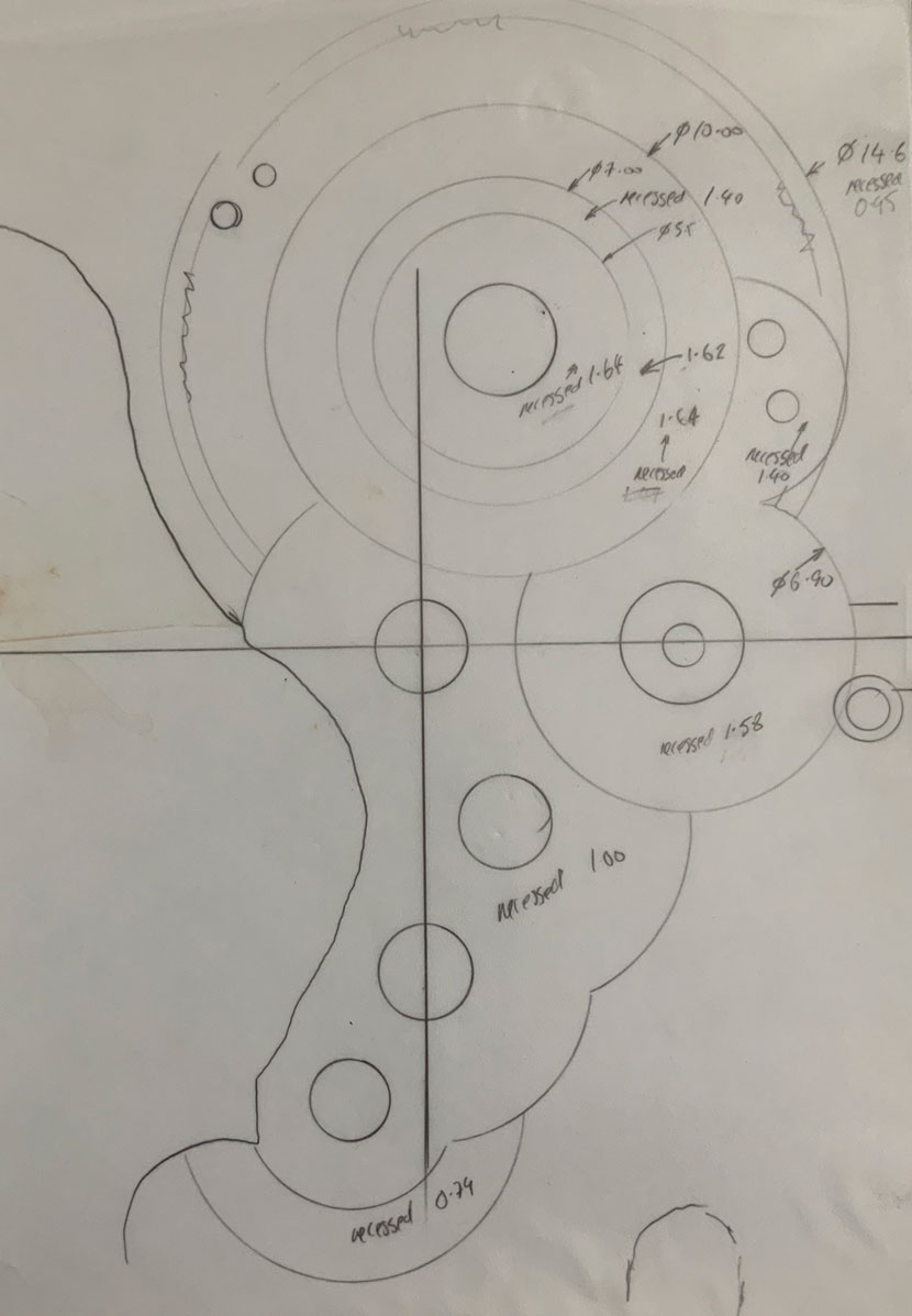 Some of Roger’s original drawings and calculations for his first Series 1